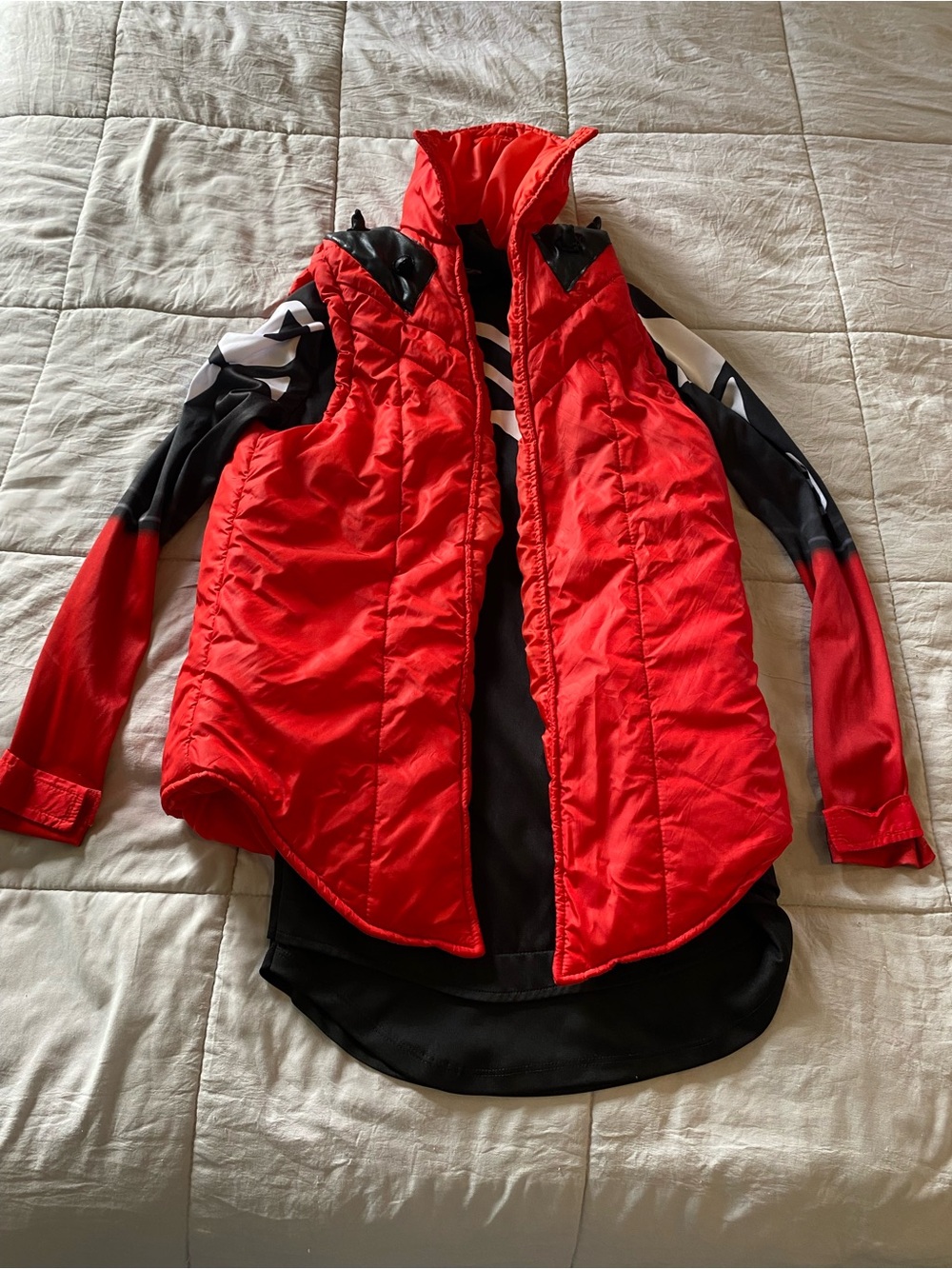 Red Quilted Sleeveless Puffer Vest - Fortnite